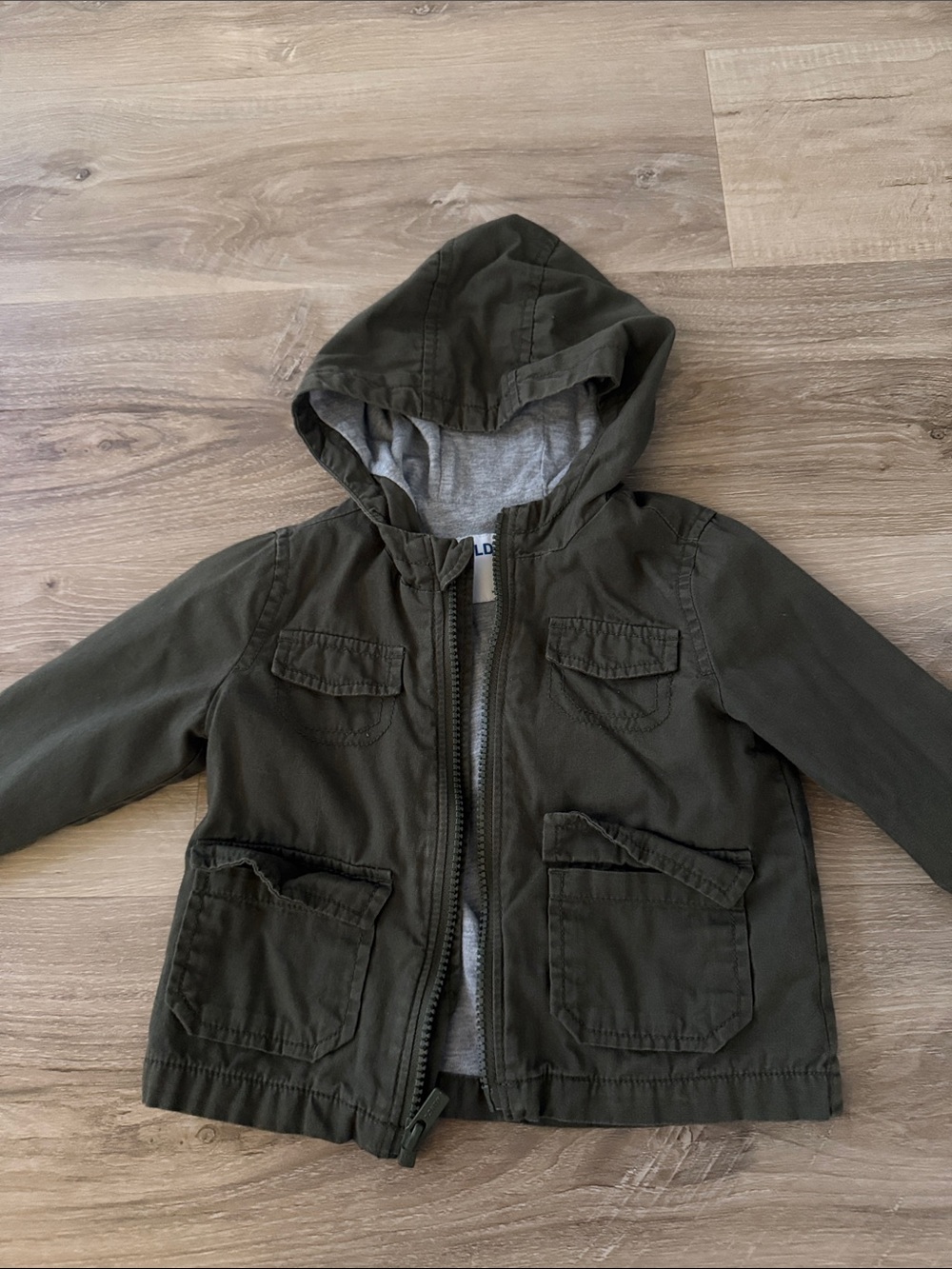 Old Navy Olive Green Hooded Kids Jacket